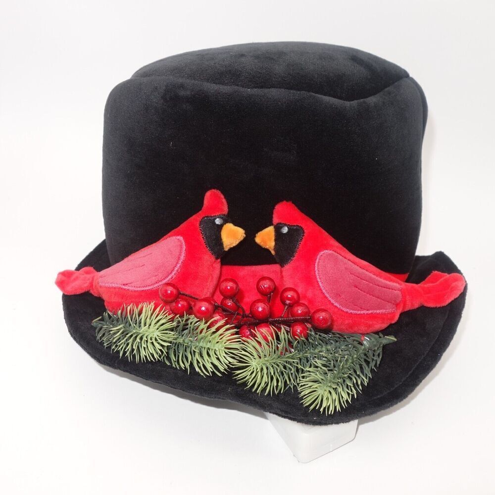 NEW New traditions Animated Snowman Top Hat w/ Cardinals Christmas Tree Topper